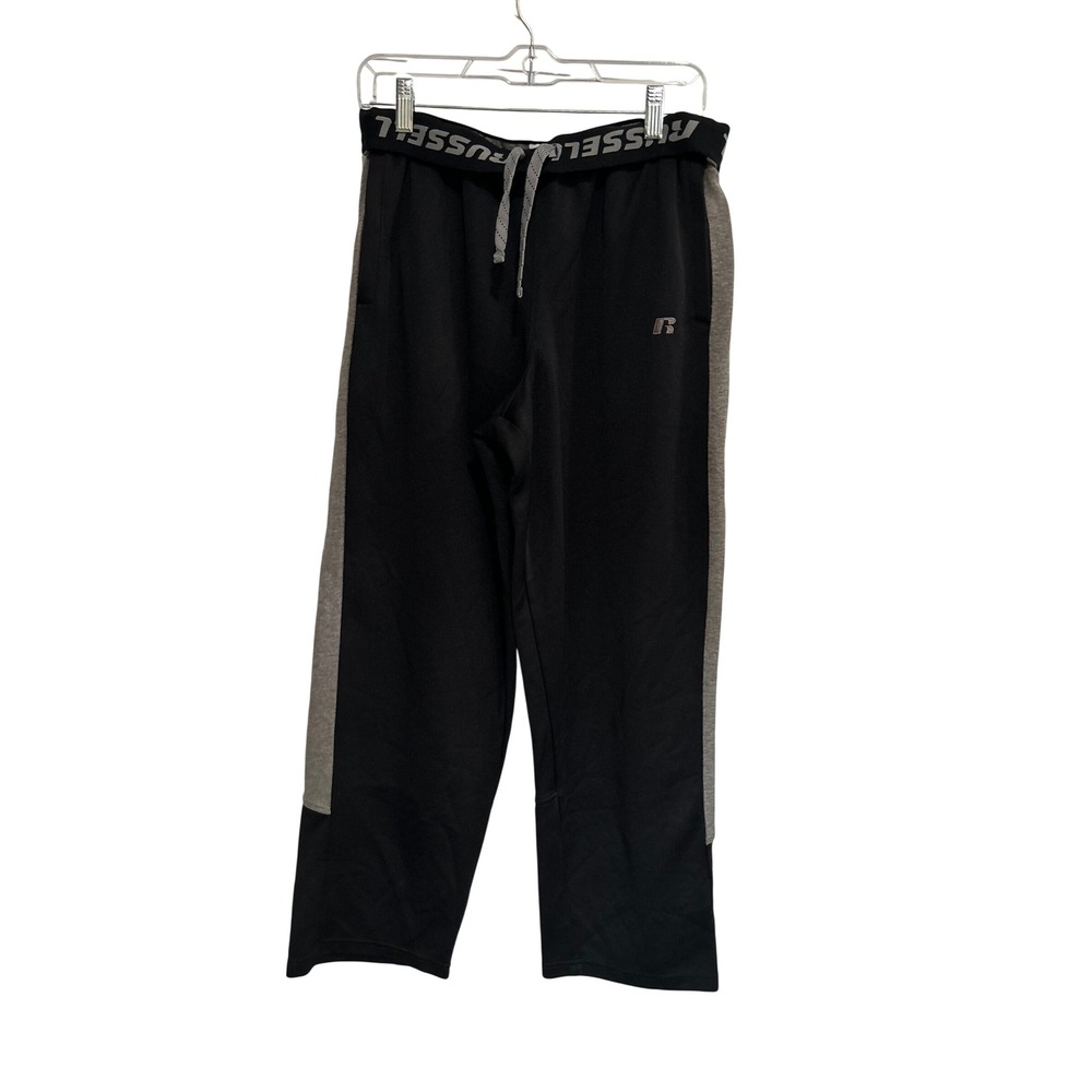 Russell Athletic Mens Black Gray Colorblock Sweatpants RS14302 Size M 32-34